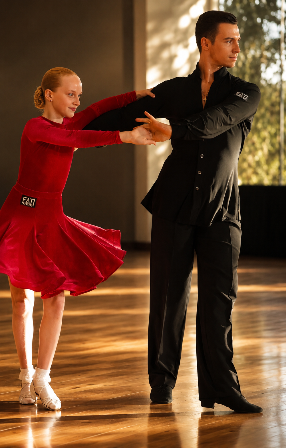 Junior couple — red dress